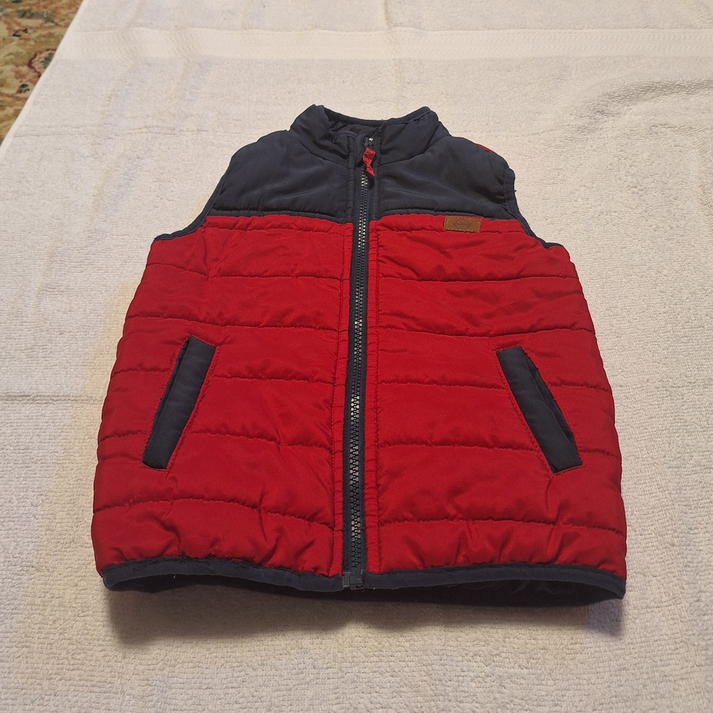 Red and Black Puffer Vest